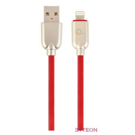 Gembird Premium rubber 8-pin charging and data cable, 2m, red