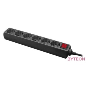 LogiLink 6 lukas hosszabbítól, gyermekvédelemmel ellátva fekete