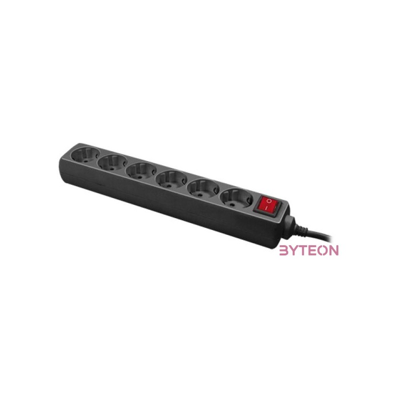 LogiLink 6 lukas hosszabbítól, gyermekvédelemmel ellátva fekete