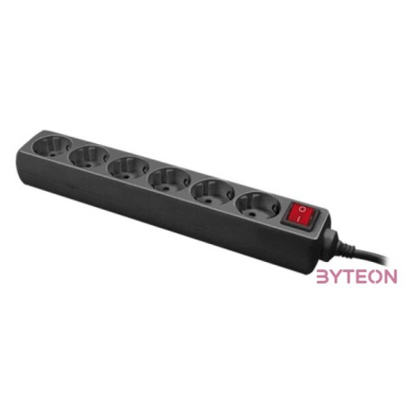 LogiLink 6 lukas hosszabbítól, gyermekvédelemmel ellátva fekete