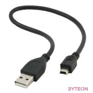 Gembird USB A - USB mini B 5pin M,M adatkábel 0.3m fekete