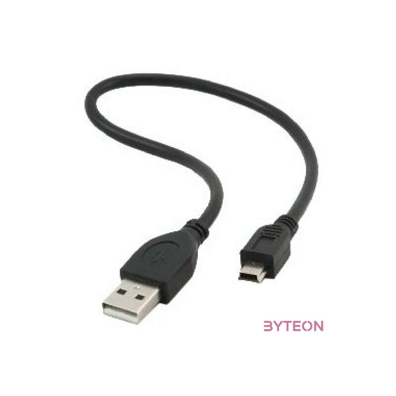 Gembird USB A - USB mini B 5pin M,M adatkábel 0.3m fekete