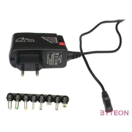 Media-Tech univerzális Tablet és Okostelefon töltő 8 töltőfejjel, 3V-12V