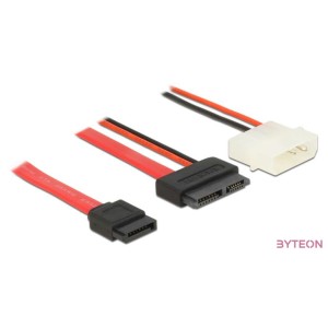 Delock SATA - SATA Slimline 13pin F,F adatkábel 0.5m piros