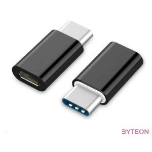 Gembird USB-C - USB 2.0 micro B M,F adapter fekete