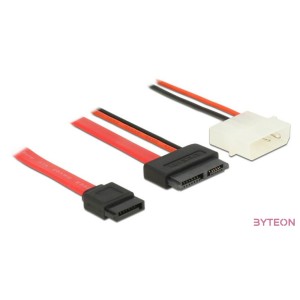Delock SATA - SATA Slimline 13pin F,F adatkábel 0.5m piros