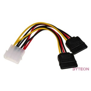Akyga Molex Power 4pin - 2db SATA Power M,F tápkábel 0.15m