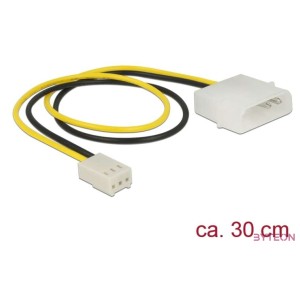 Delock Molex Power 4pin - Power 3pin M,F tápkábel 0.3m FAN