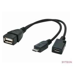 Gembird USB A - USB micro B F,M adatkábel 0.15m OTG fekete