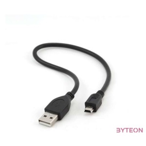 Gembird USB A - USB mini B 5pin M,M adatkábel 0.3m fekete