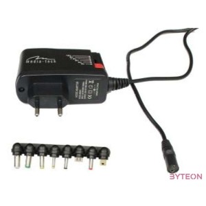 Media-Tech univerzális Tablet és Okostelefon töltő 8 töltőfejjel, 3V-12V