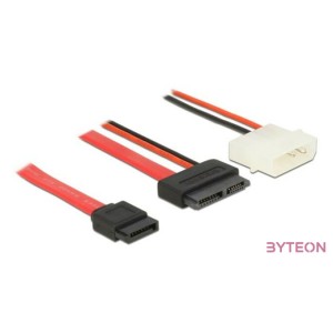 Delock SATA - SATA Slimline 13pin F,F adatkábel 0.5m piros