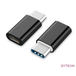 Gembird USB-C - USB 2.0 micro B M,F adapter fekete