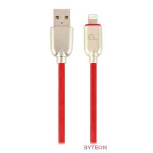 Gembird Premium rubber 8-pin charging and data cable, 2m, red