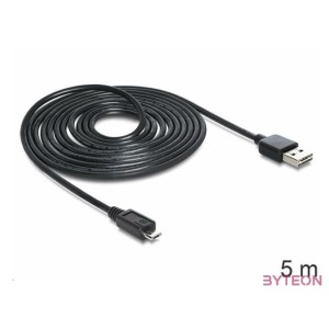 Delock Easy-USB - USB micro B M,M adatkábel 5m fekete
