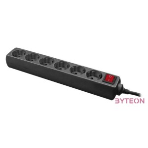 LogiLink 6 lukas hosszabbítól, gyermekvédelemmel ellátva fekete