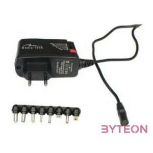 Media-Tech univerzális Tablet és Okostelefon töltő 8 töltőfejjel, 3V-12V