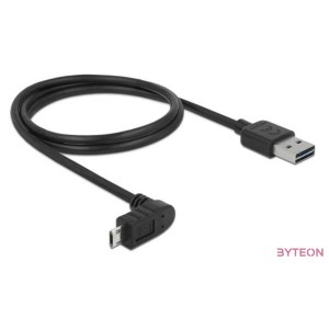 Delock Easy-USB - EasyUSB micro-B M,M adatkábel 1m fekete egyenes,90