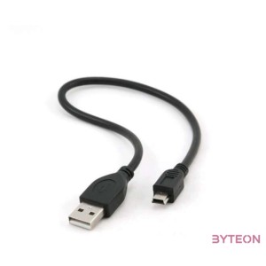 Gembird USB A - USB mini B 5pin M,M adatkábel 0.3m fekete