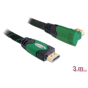 Delock HDMI 1.4 M,M video jelkábel 3m fekete egyenes,90jobb