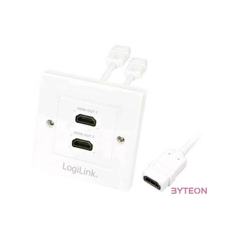 LogiLink HDMI fali lemez 2x HDMI anya