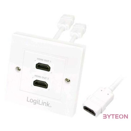 LogiLink HDMI fali lemez 2x HDMI anya