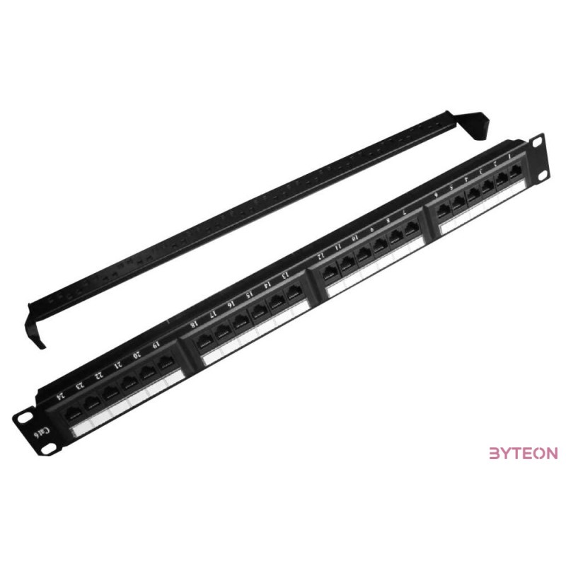 Gembird 24 portos Cat.6 1U 19 RJ45 Patch Panel