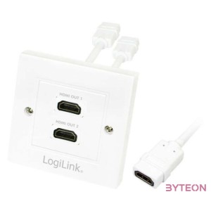 LogiLink HDMI fali lemez 2x HDMI anya