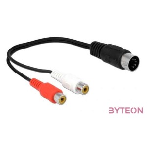 Delock DIN kábel dióda 5 tűs csatlakozó - 2 x RCA anya csatlakozó 20 cm