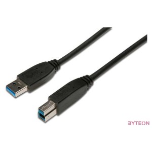 Assmann USB3.0 connection cable type A - B M,M 1,8m Black