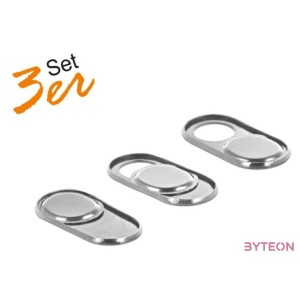 DeLock Webcam Cover for Laptop, Tablet and Smartphone 3 pack Silver