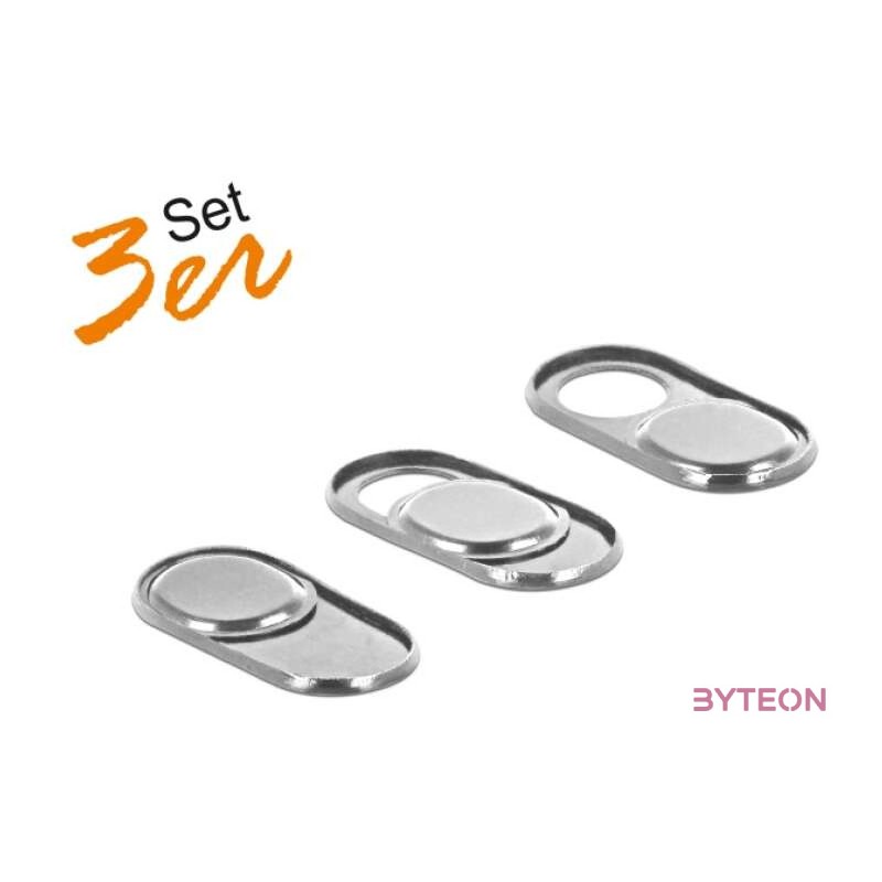 DeLock Webcam Cover for Laptop, Tablet and Smartphone 3 pack Silver