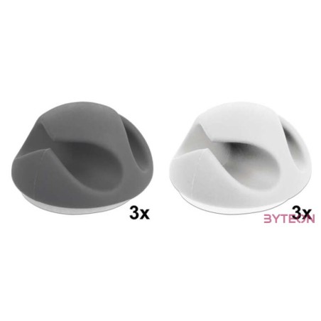 DeLock Cable Holder with 2 feed-throughs Set 6 pieces