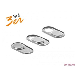 DeLock Webcam Cover for Laptop, Tablet and Smartphone 3 pack Silver