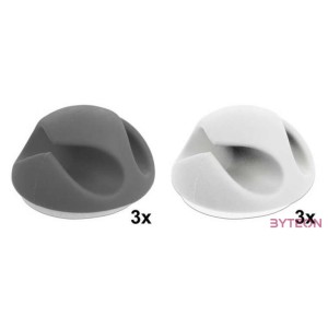 DeLock Cable Holder with 2 feed-throughs Set 6 pieces