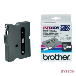Brother TX-211 Laminált P-touch szalag (6mm) Black on White - 15m
