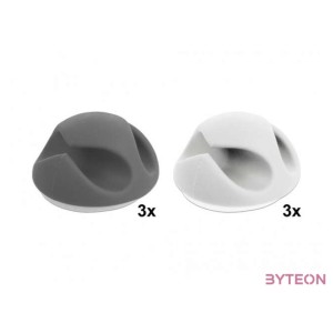 DeLock Cable Holder with 2 feed-throughs Set 6 pieces