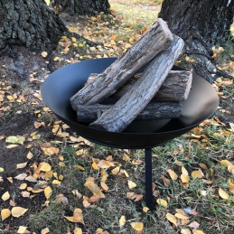 Fém tűzrakó tál állvánnyal, 50 cm átmérőjű