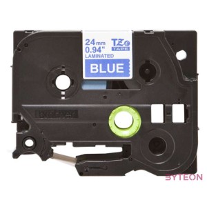 Brother TZE-555 laminált P-Touch szalag (24mm) White on Blue - 8m