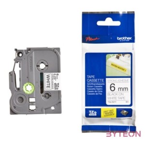 Brother TZE-S211 laminált P-touch szalag (6mm) Black on White - 8m