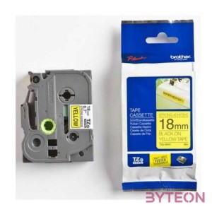 Brother TZE-S641 laminált P-touch szalag (18mm) Black on Yellow - 8m