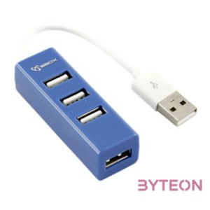 Sbox H-204BL 4 portos kék USB HUB