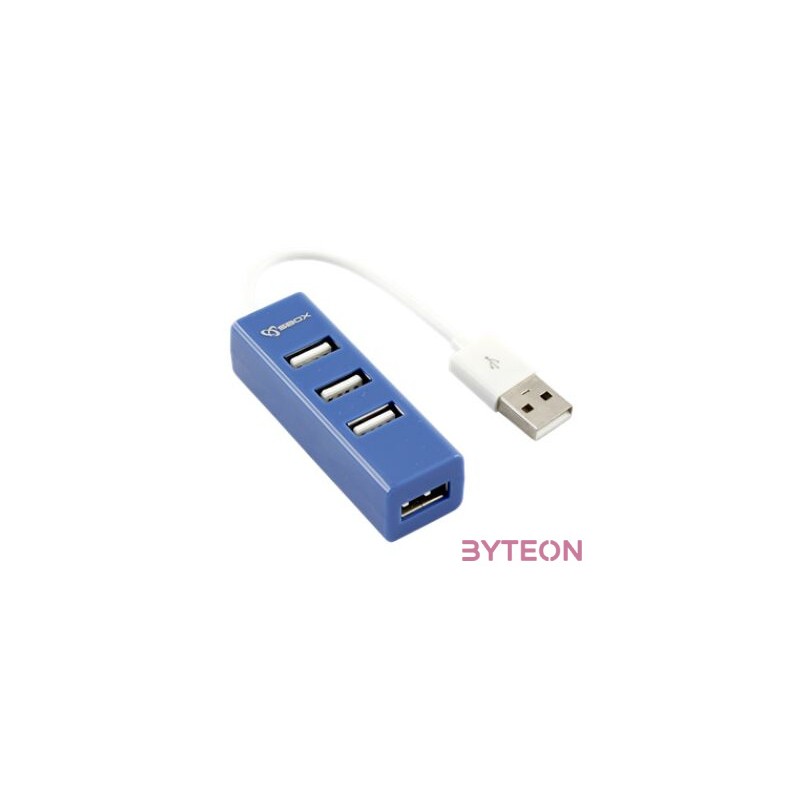 Sbox H-204BL 4 portos kék USB HUB