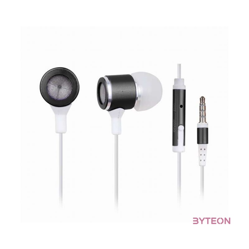 Gembird MHS-EP-001 jack fekete-fehér mikrofonos fülhallgató