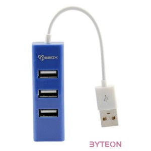 Sbox H-204BL 4 portos kék USB HUB