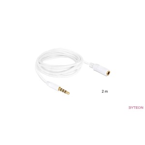 Jack 3.5 - Jack 3.5 - 2.0m hosszabító (4pin, hang+mikrofon) - Delock