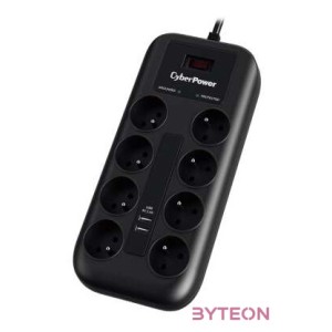 CYBERPOWER P0820SUF0-DE (8 aljzat) túlfeszültség védő és USB töltő 2 x 2.4A