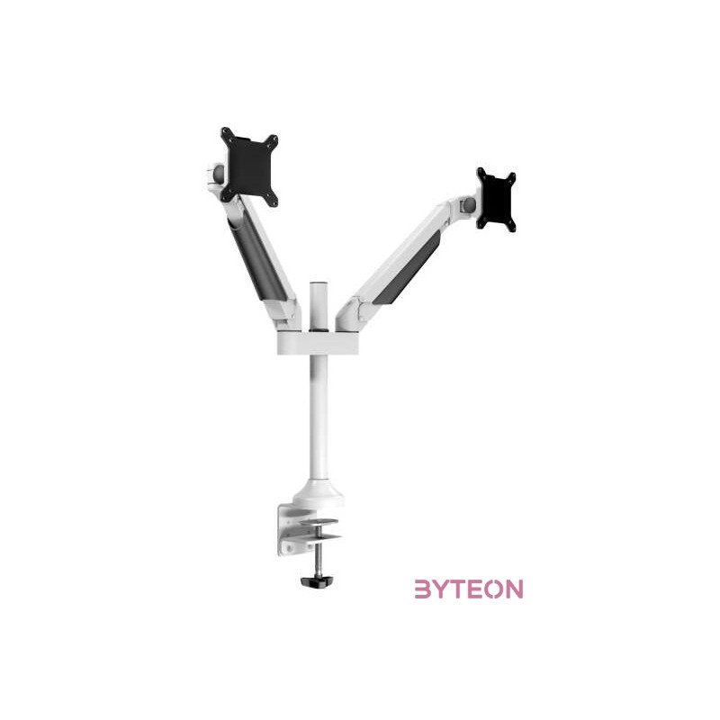 Multibrackets asztali rögzítő Gas Lift Dual, dönthető, forgatható 15-32, fehér