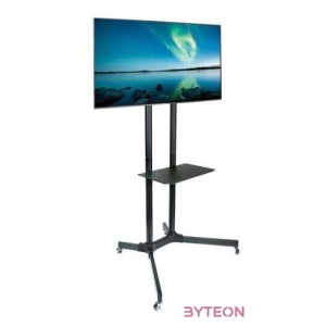 TECHLY Görgethető TV padló állvány, fékezhető kerekekkel, 30-65 maximális kijelző méret, maximálisan 60kg. teherbírás,