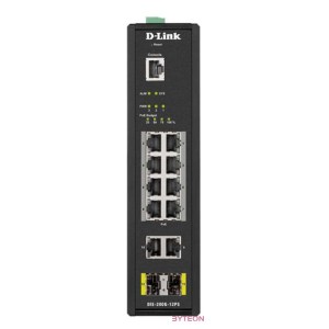 D-Link Ipari Switch 12 Port - 8x1000Mbs PoE  2x1000Mbs  2xSFP  1xRJ45 Console Port - DIS-200G-12PS